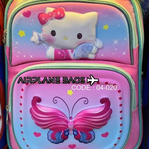 شنطة ظهر للاطفال  - شنطة مدرسية بتصميم شخصيات كرتونية ثلاثية الابعاد - خفيفة الوزن ومتينة وواسعة