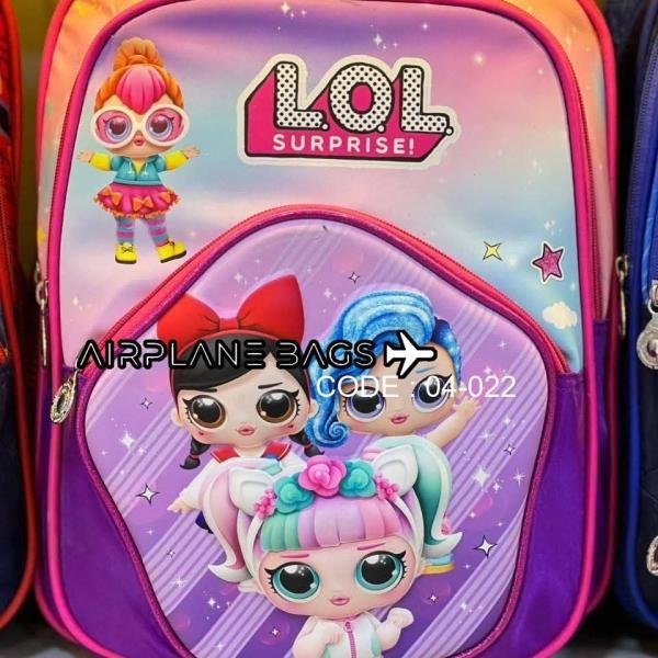 شنطة ظهر للاطفال  - شنطة مدرسية بتصميم شخصيات كرتونية ثلاثية الابعاد - خفيفة الوزن ومتينة وواسعة