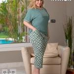 بيجامة صيفية للنساء والبنات نص كم كود K1412