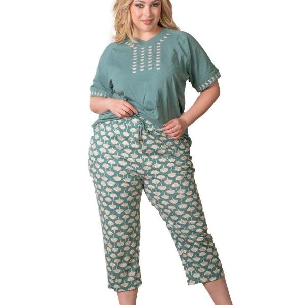 بيجامة صيفية للنساء والبنات نص كم كود K1412