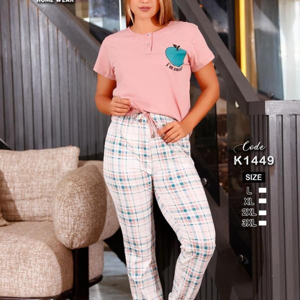 طقم بيجامة صيفي حريمي – قطن ناعمة بتصميم عصري، مريح للبيت من New Karen