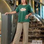 طقم بيجامة صيفي حريمي – قطن ناعمة بتصميم عصري، مريح للبيت من New Karen