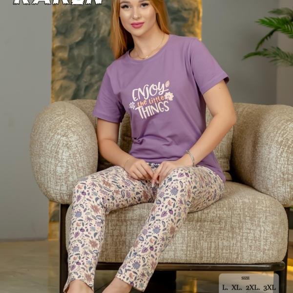 طقم بيجامة صيفي حريمي – قطن ناعمة بتصميم عصري، مريح للبيت من New Karen