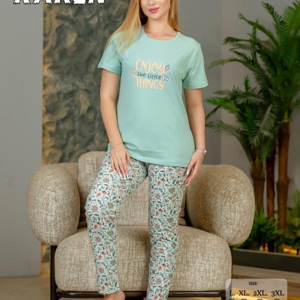 طقم بيجامة صيفي حريمي – قطن ناعمة بتصميم عصري، مريح للبيت من New Karen