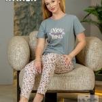 طقم بيجامة صيفي حريمي – قطن ناعمة بتصميم عصري، مريح للبيت من New Karen