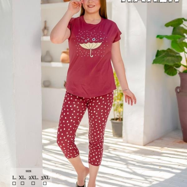 طقم بيجامة صيفي حريمي – قطن ناعمة بتصميم عصري، مريح للبيت من New Karen