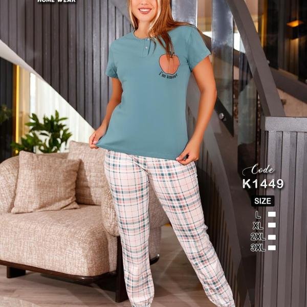 طقم بيجامة صيفي حريمي – قطن ناعمة بتصميم عصري، مريح للبيت من New Karen