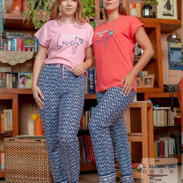 طقم بيجامة صيفي حريمي – قطن ناعمة بتصميم عصري، مريح للبيت من New Karen