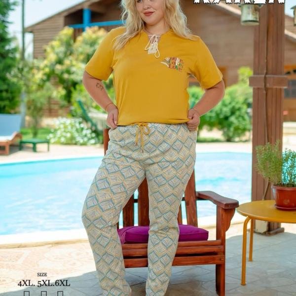 طقم بيجامة صيفي حريمي – قطن ناعمة بتصميم عصري، مريح للبيت من New Karen