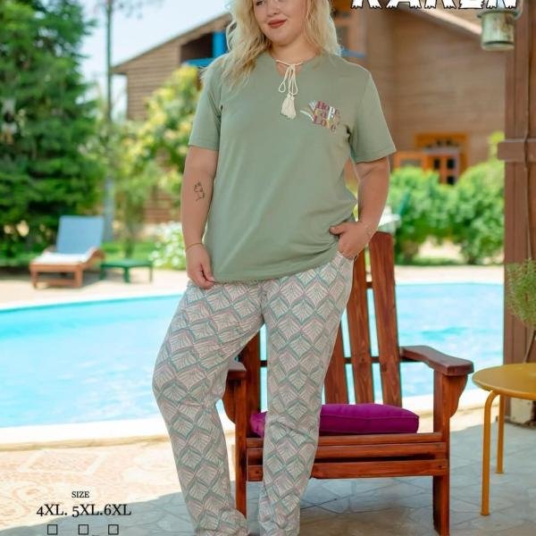 طقم بيجامة صيفي حريمي – قطن ناعمة بتصميم عصري، مريح للبيت من New Karen