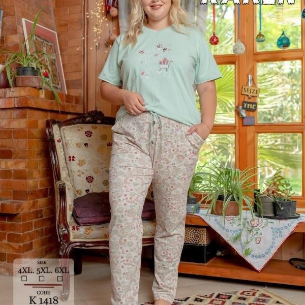 طقم بيجامة صيفي حريمي – قطن ناعمة بتصميم عصري، مريح للبيت من New Karen